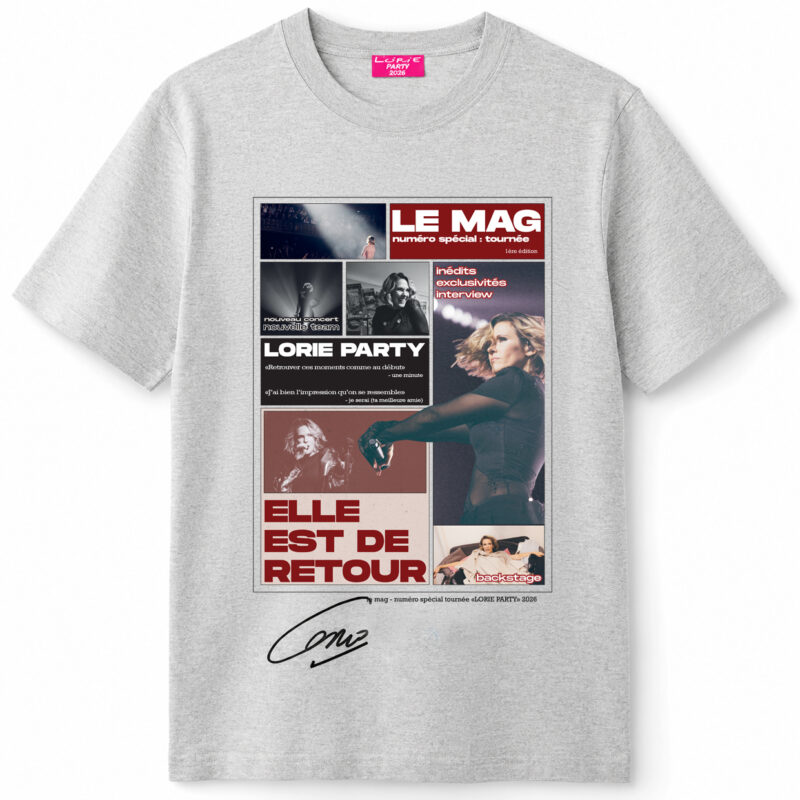 T-shirt magazine LORIE PARTY 2026 dédicacé par Lorie